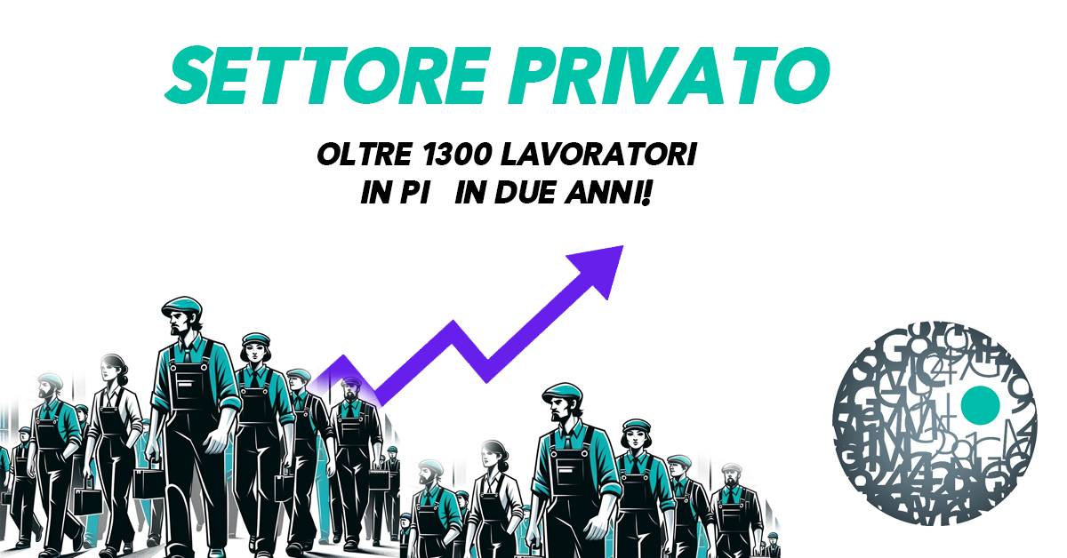 Rappresentazione dell'aumento di assunzione di lavoratori dipendenti a San Marino